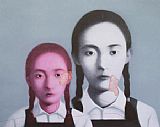 Zhang Xiaogang Two Sisters painting
